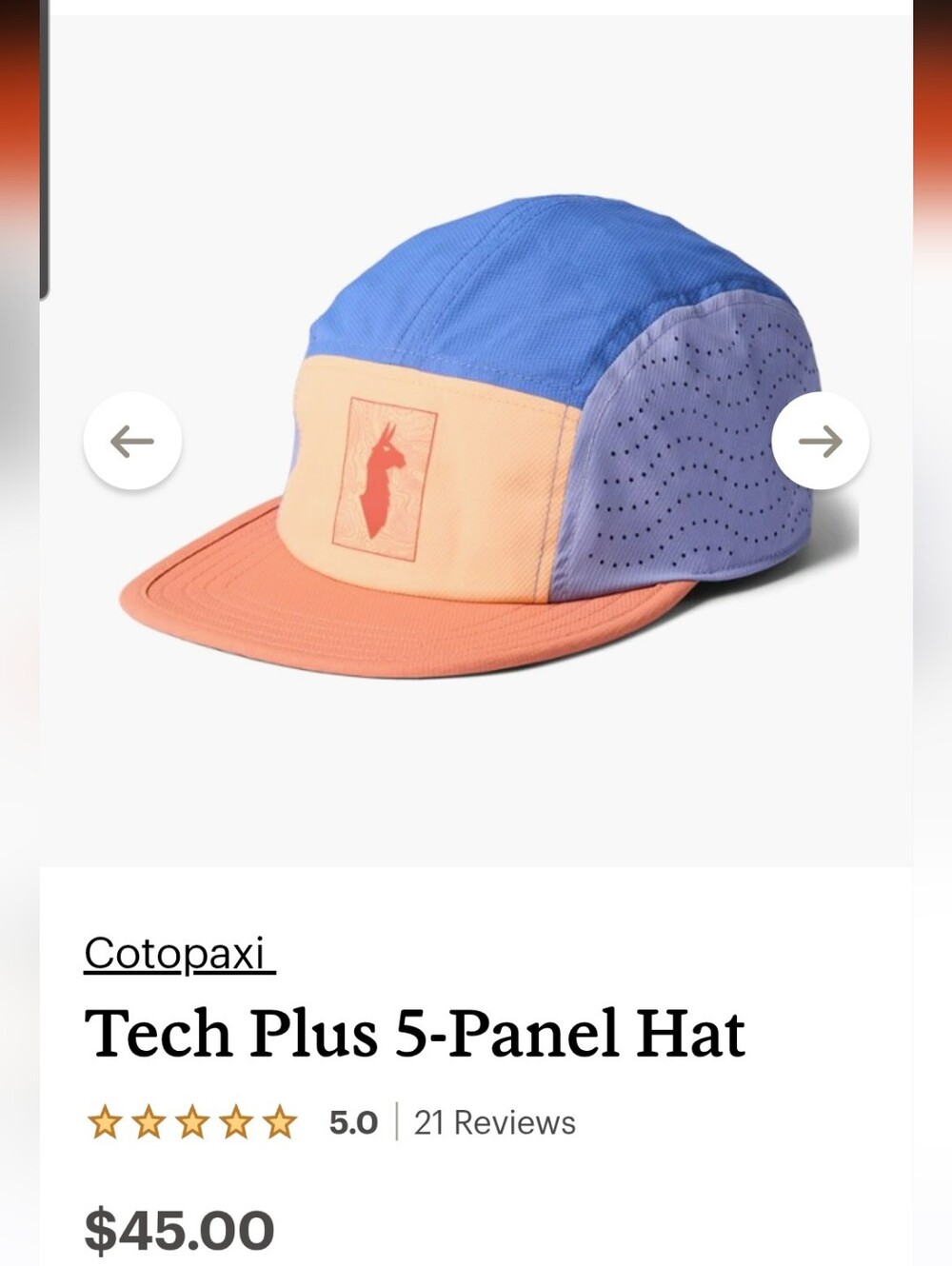 Cotopaxi Tech Plus 5 panel hat